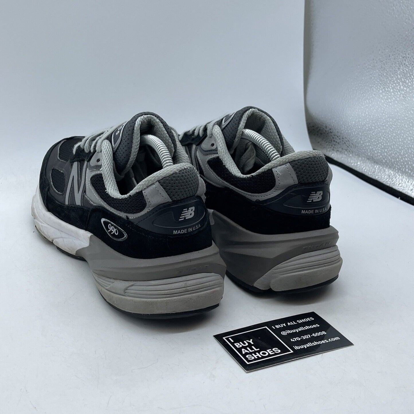 Size 10 - New Balance 990v6 Made in USA Black Silver Suede Leather (M990BK6)