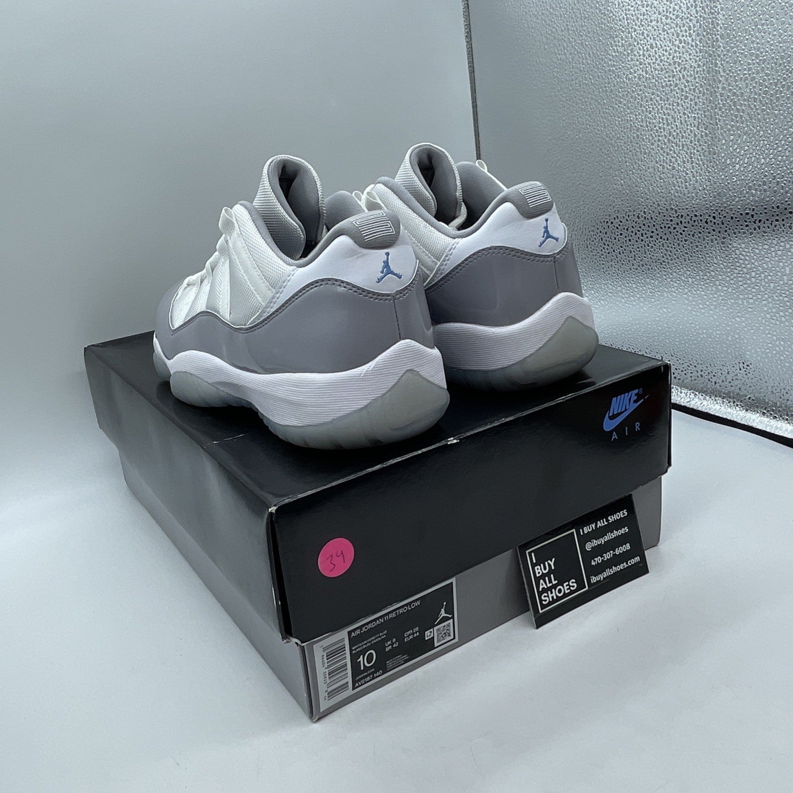Size 10 - Air Jordan 11 Retro Low Cement Grey White Leather (AV2187-140)