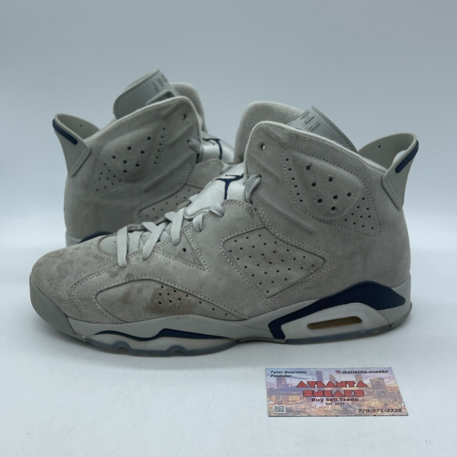 Size 11 - Jordan 6 Retro Mid Georgetown Grey Suede Blue Leather (CT8529-012)