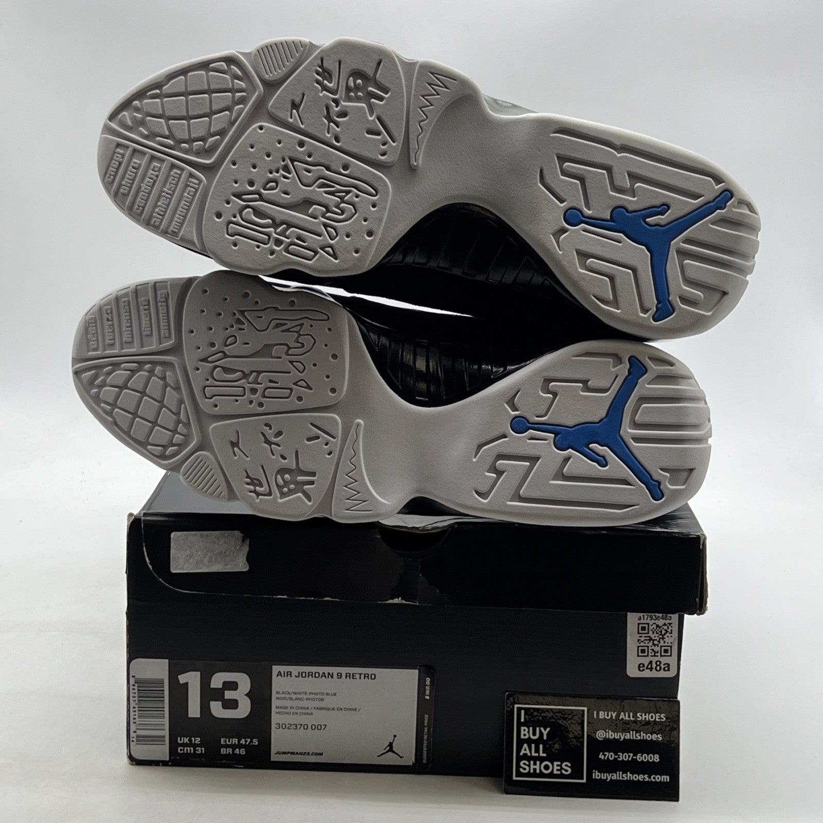 Size 13 - Air Jordan 9 Retro Photo Blue (302370-007)