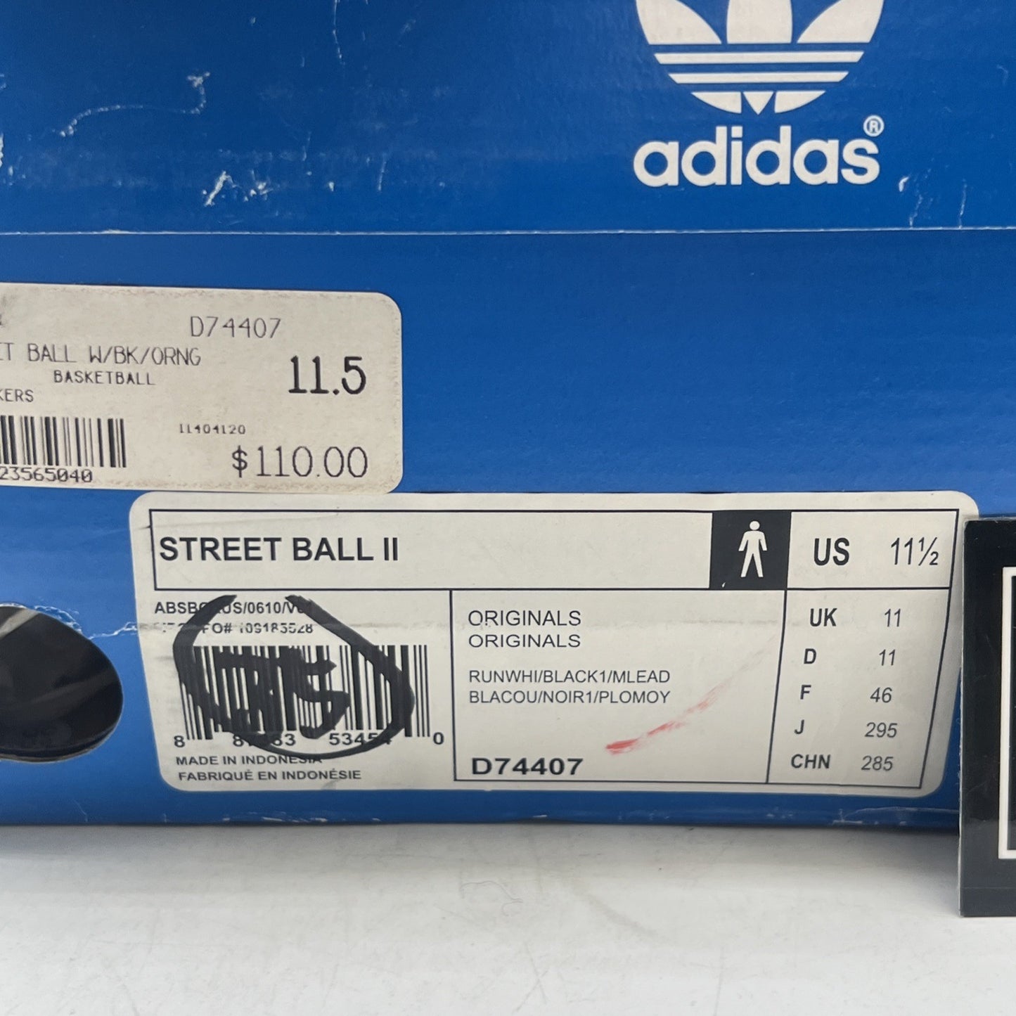 Size 11.5 - adidas Streetball 2 White (D74407)