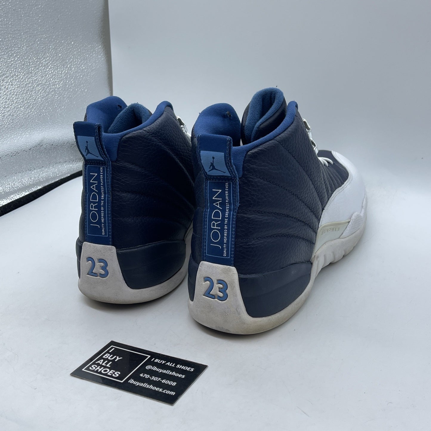 Size 13 - Air Jordan 12 Retro 2012 Obsidian Blue White Leather (130690-410)