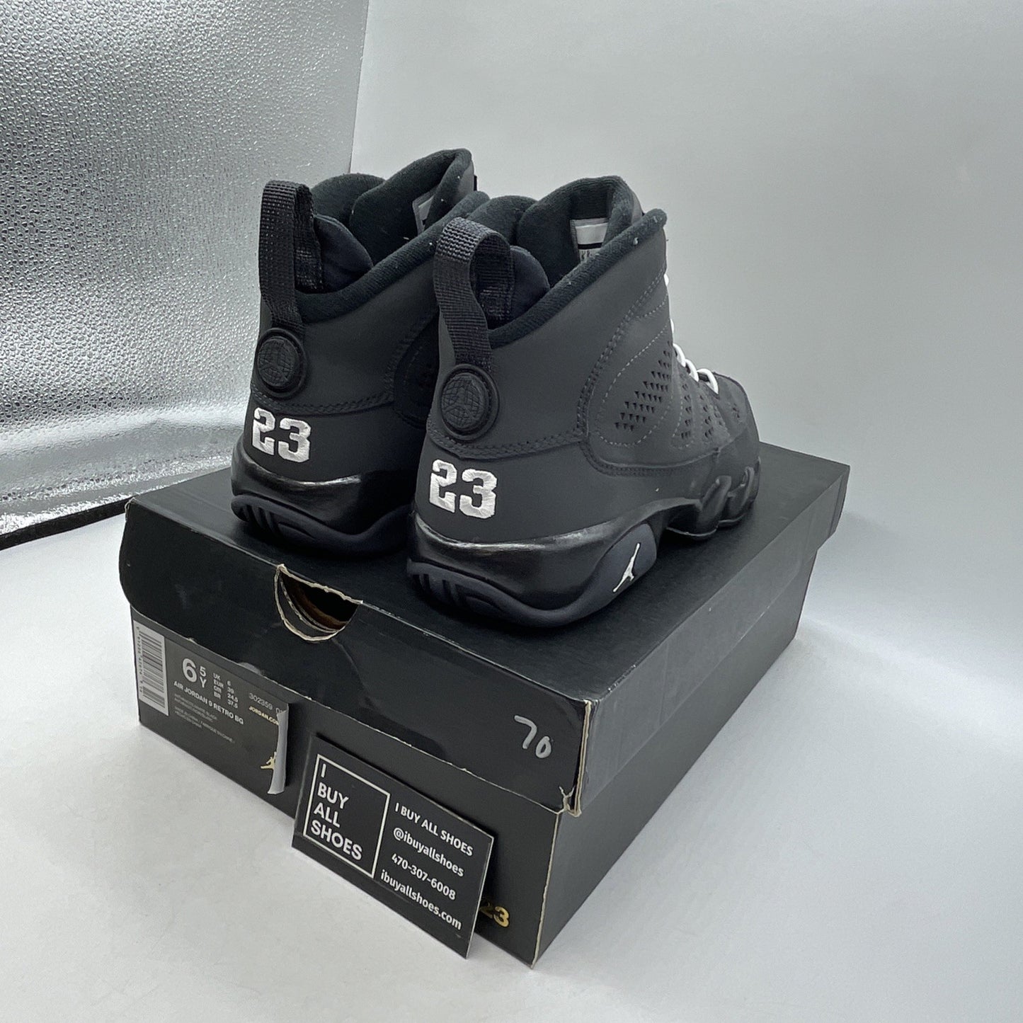 Size 6.5 (GS) - Air Jordan 9 Retro Mid Anthracite 2015 (302359-013)