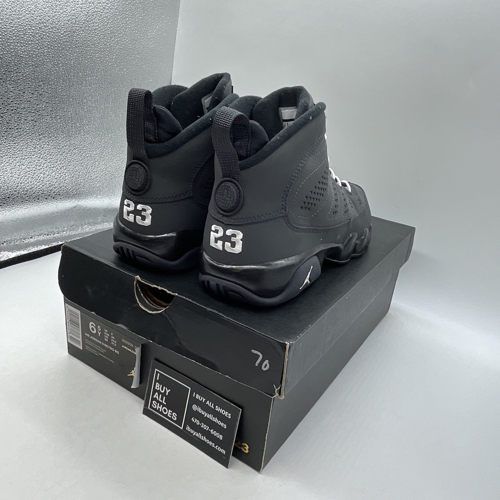 Size 6.5 (GS) - Air Jordan 9 Retro Mid Anthracite 2015 (302359-013)
