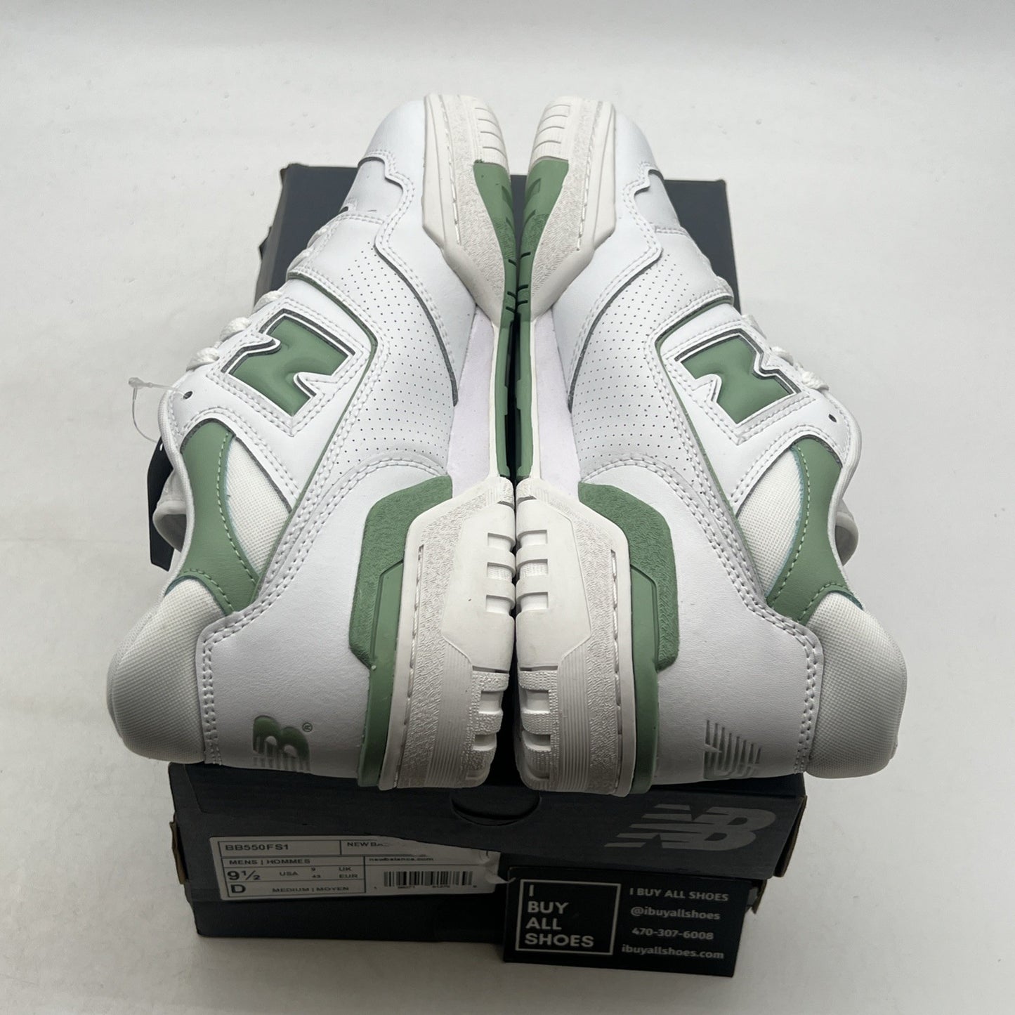 Size 9.5 - New Balance 550 White Mint Green (BB550FS1)