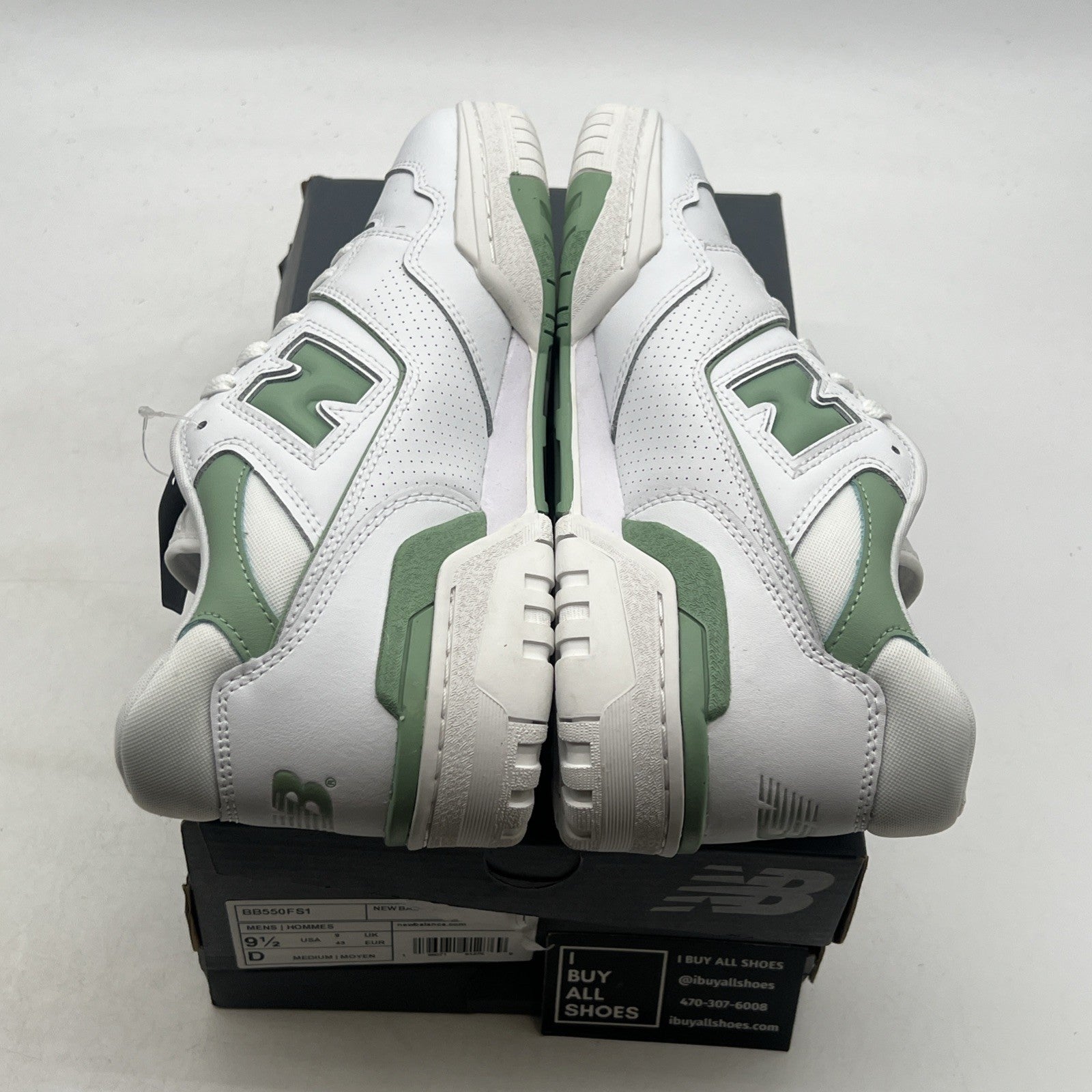 Size 9.5 - New Balance 550 White Mint Green (BB550FS1)