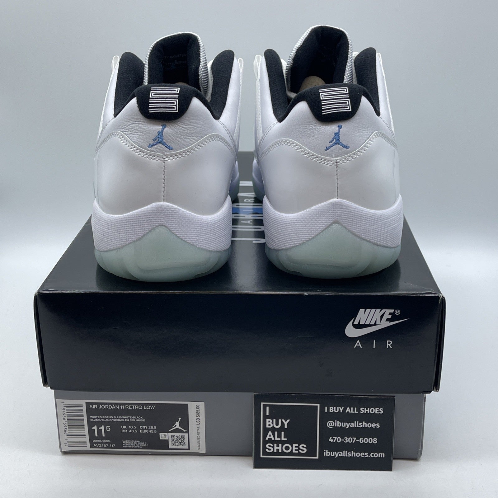 Size 11.5 - Jordan 11 Retro Low Legend Blue White Leather (AV2187-117)