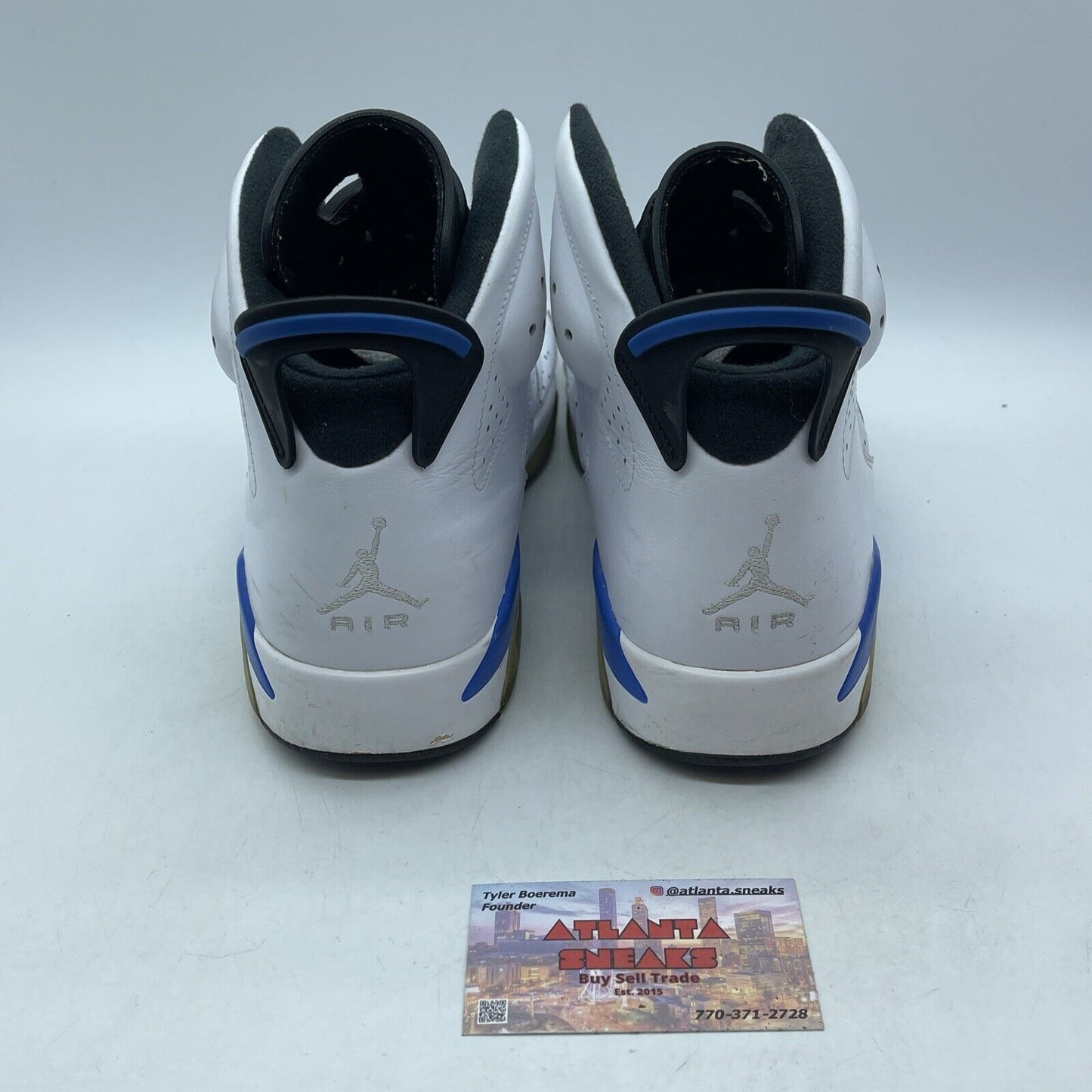 Size 10.5 - Air Jordan 6 Retro 2014 Sport Blue White Leather (384664-107)