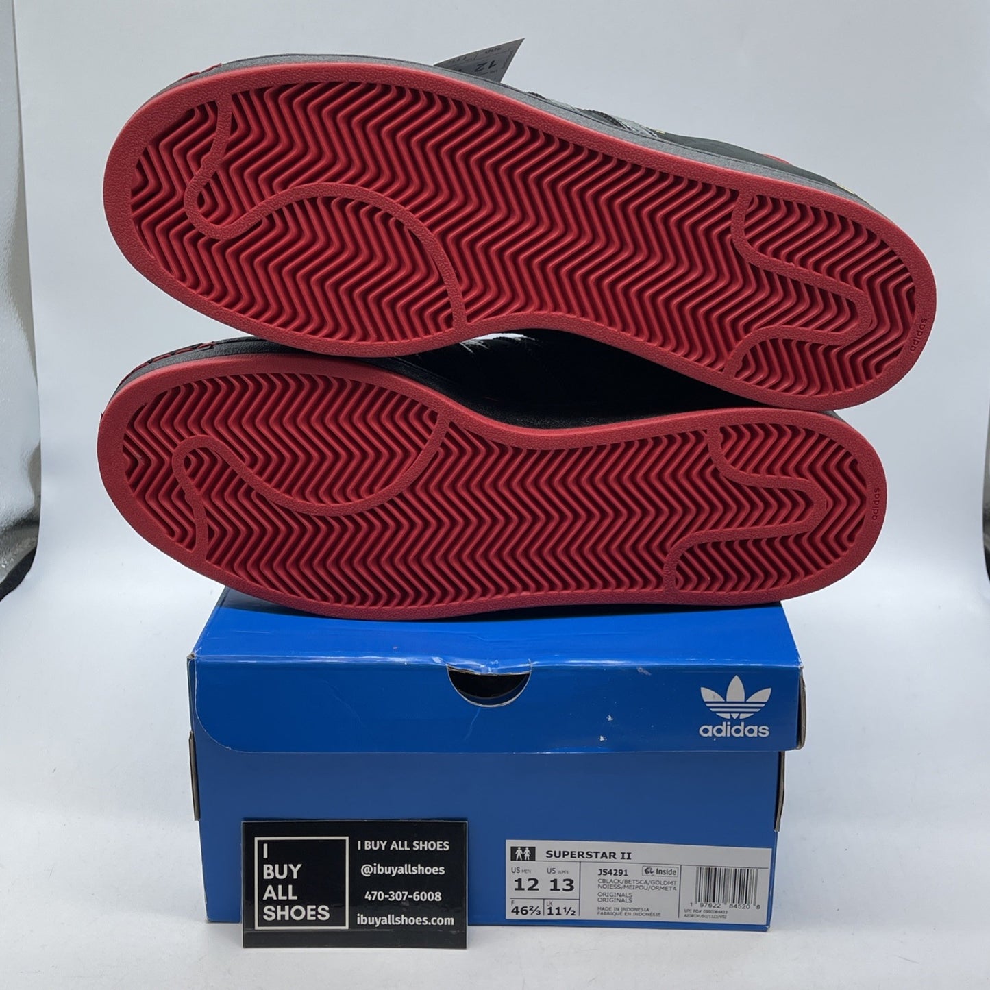 Size 12 - adidas Superstar 404 Day Black Red Suede Leather (JS4291)
