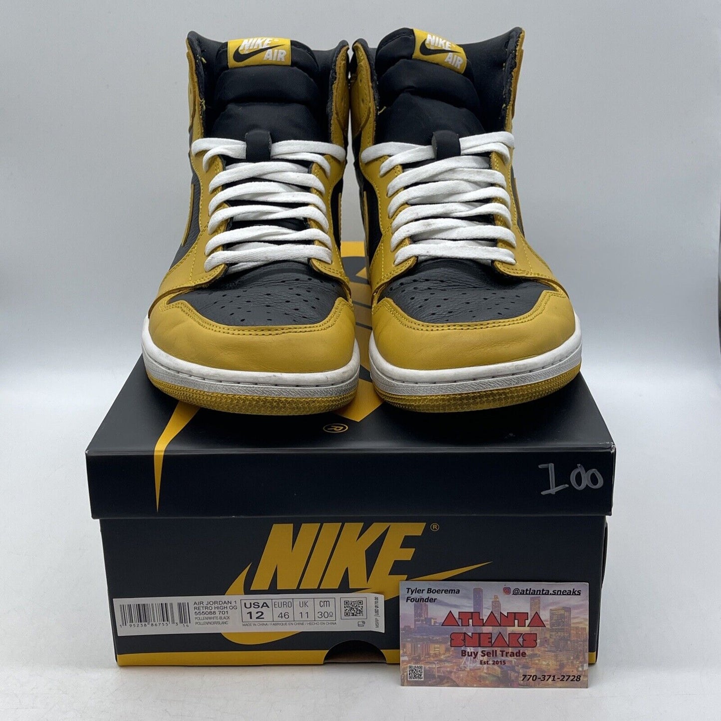 Size 12 - Jordan 1 Retro OG High Pollen Yellow White Black (555088-701)