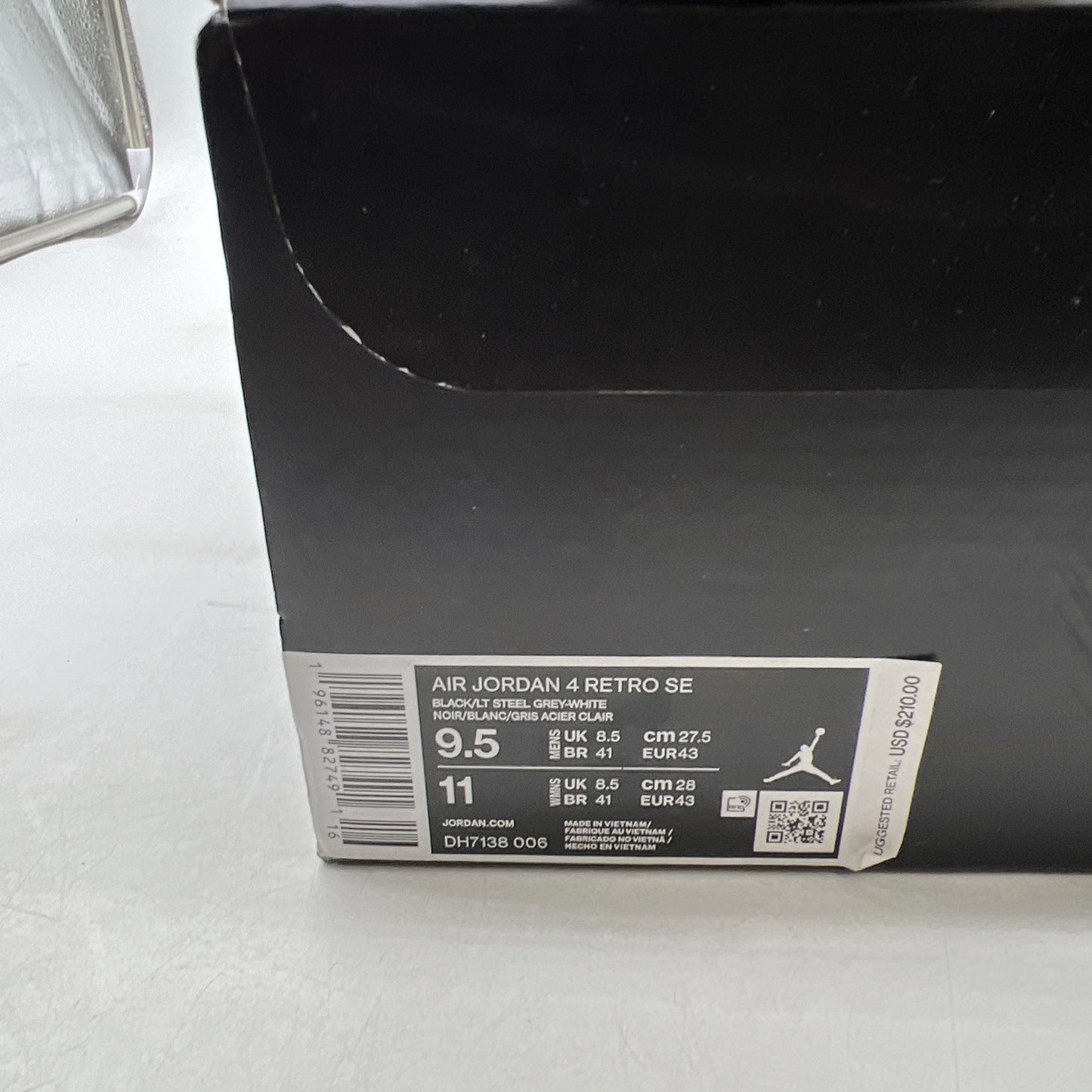 Size 9.5 - Air Jordan 4 Retro SE Mid Black Canvas (DH7138-006)