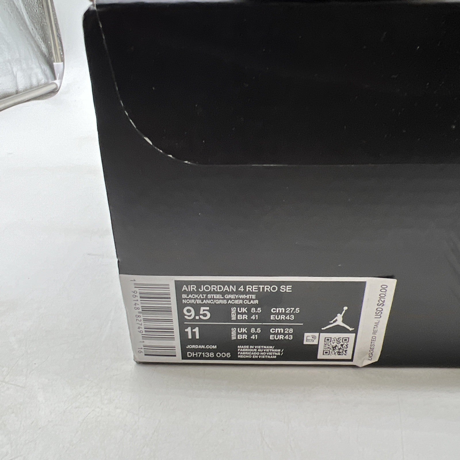 Size 9.5 - Air Jordan 4 Retro SE Mid Black Canvas (DH7138-006)