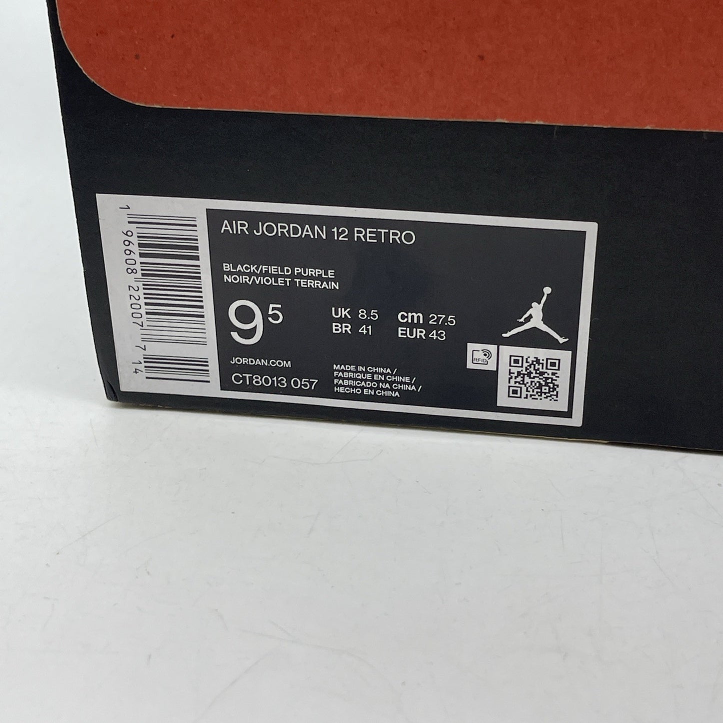 Size 9.5 - Jordan 12 Retro Mid Field Purple Black Leather (CT8013-057)
