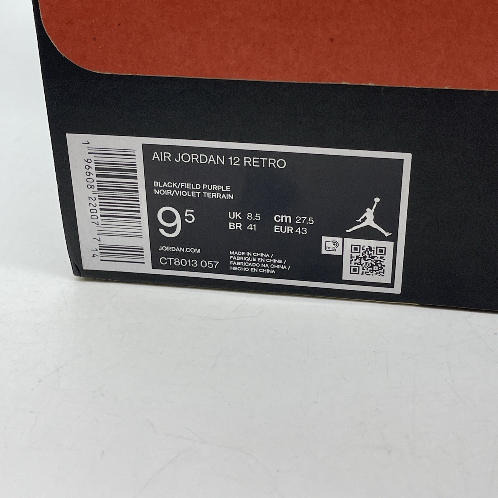 Size 9.5 - Jordan 12 Retro Mid Field Purple Black Leather (CT8013-057)