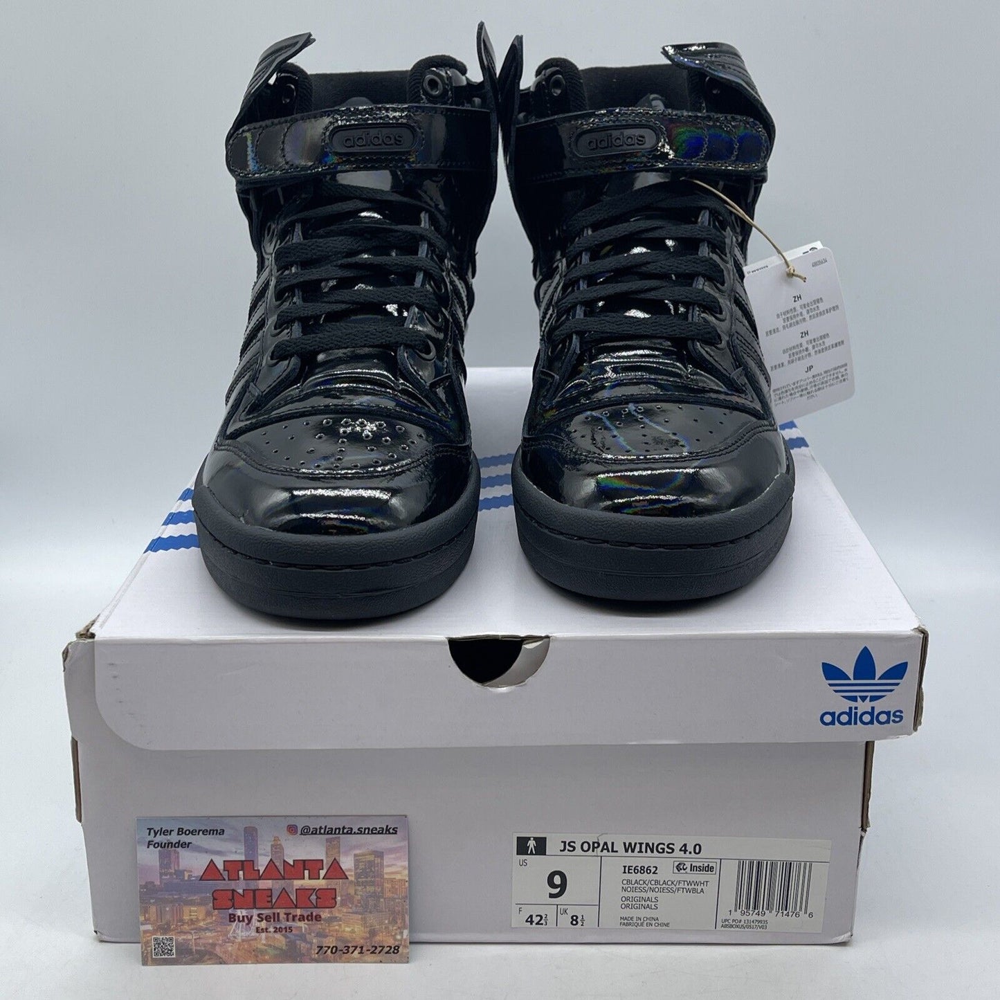 Size 9 - adidas Jeremy Scott x Forum Wings 4.0 Black Opal Leather (IE6862)