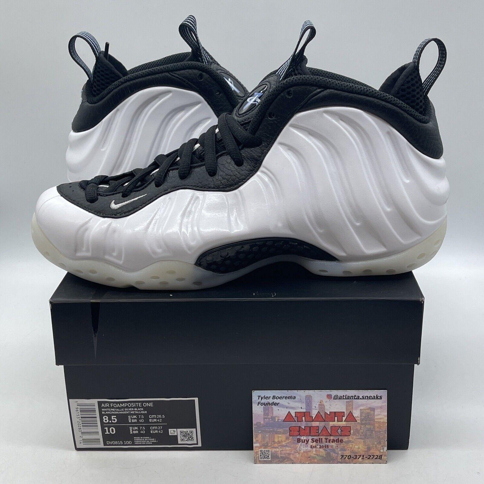 Size 8.5 - Nike Air Foamposite One Penny PE Black White Silver (DV0815-100)