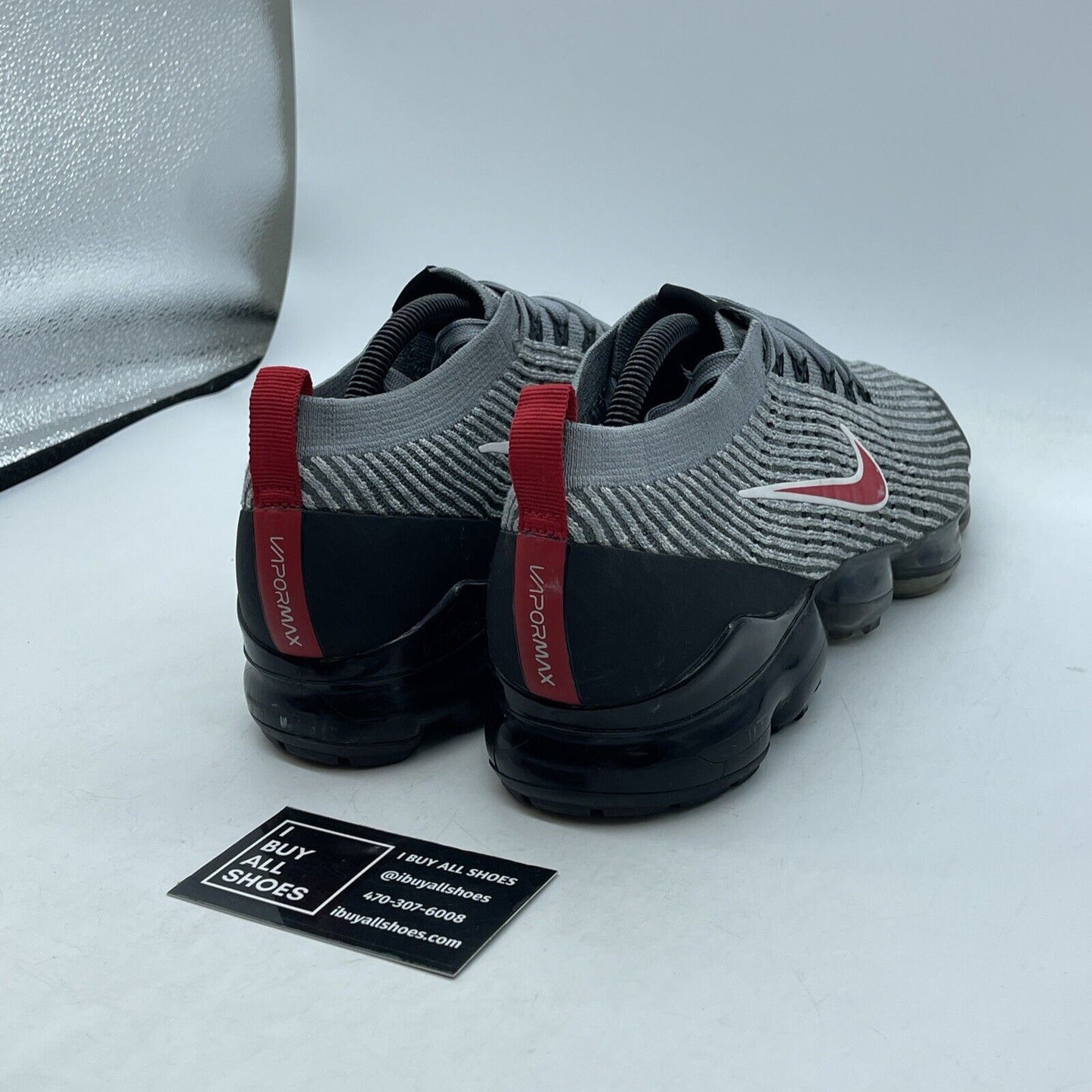 Size 10 - Nike Air VaporMax 3.0 Particle Grey Red White Suede (AJ6900-012)