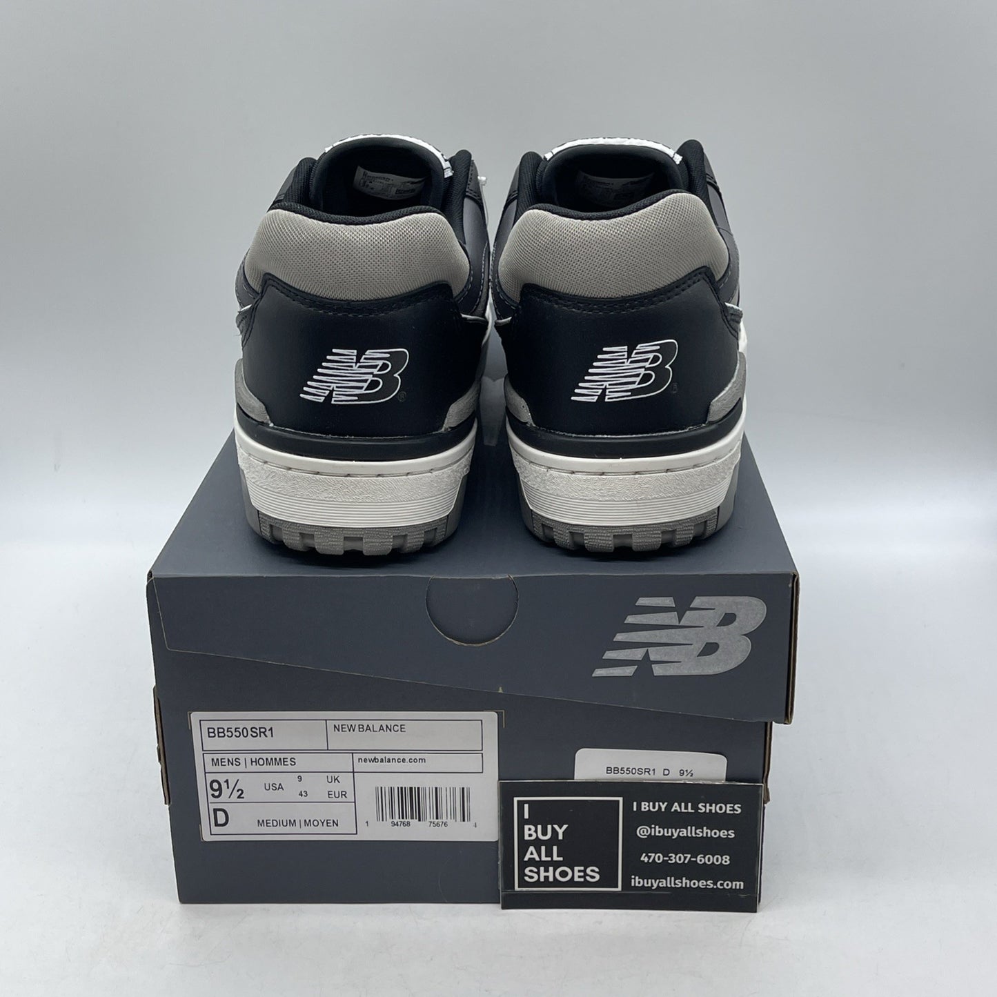Size 9.5 - New Balance 550 Grey Black White Leather (BB550SR1)