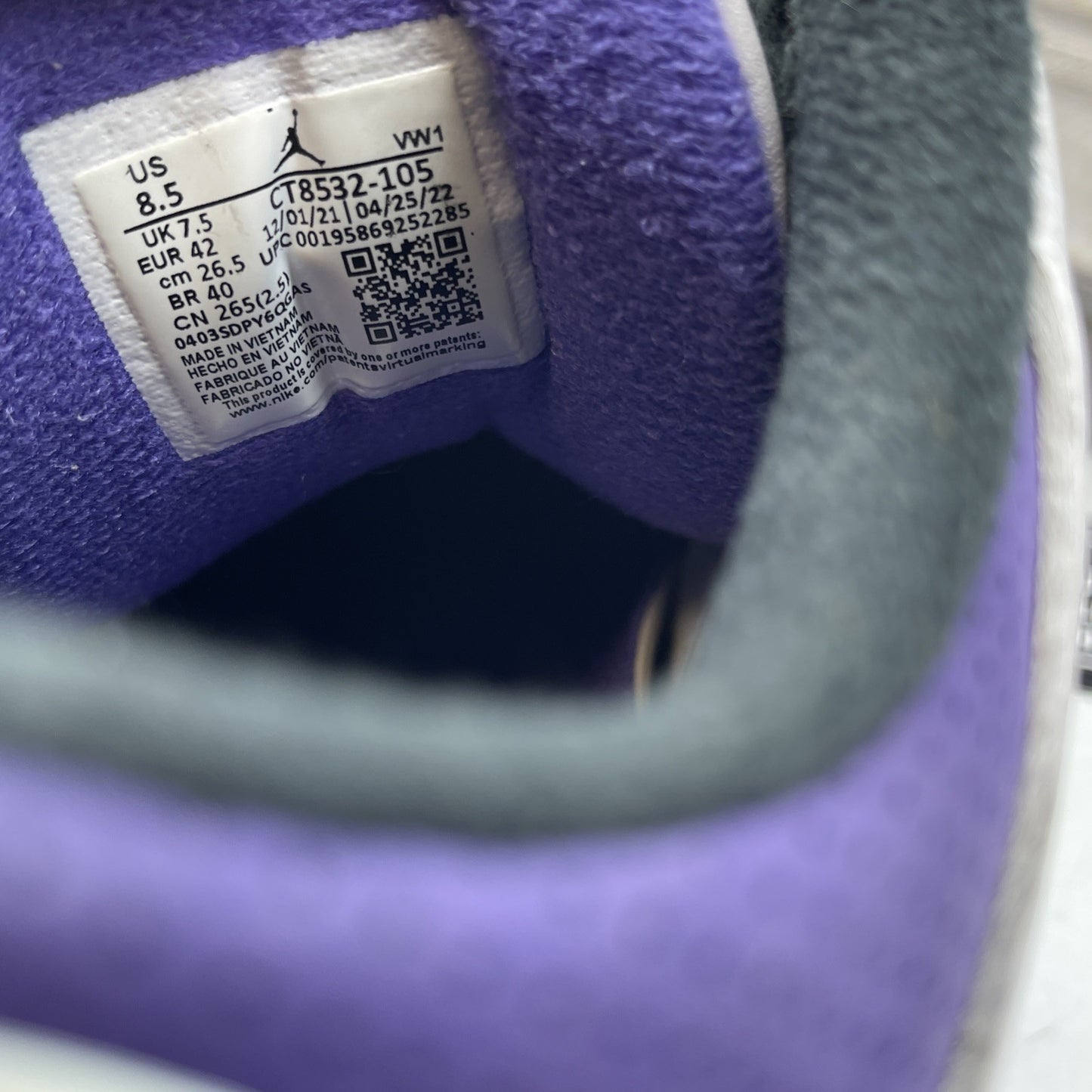Size 8.5 - Jordan 3 Retro Mid Dark Iris Leather Grey Suede (CT8532-105)