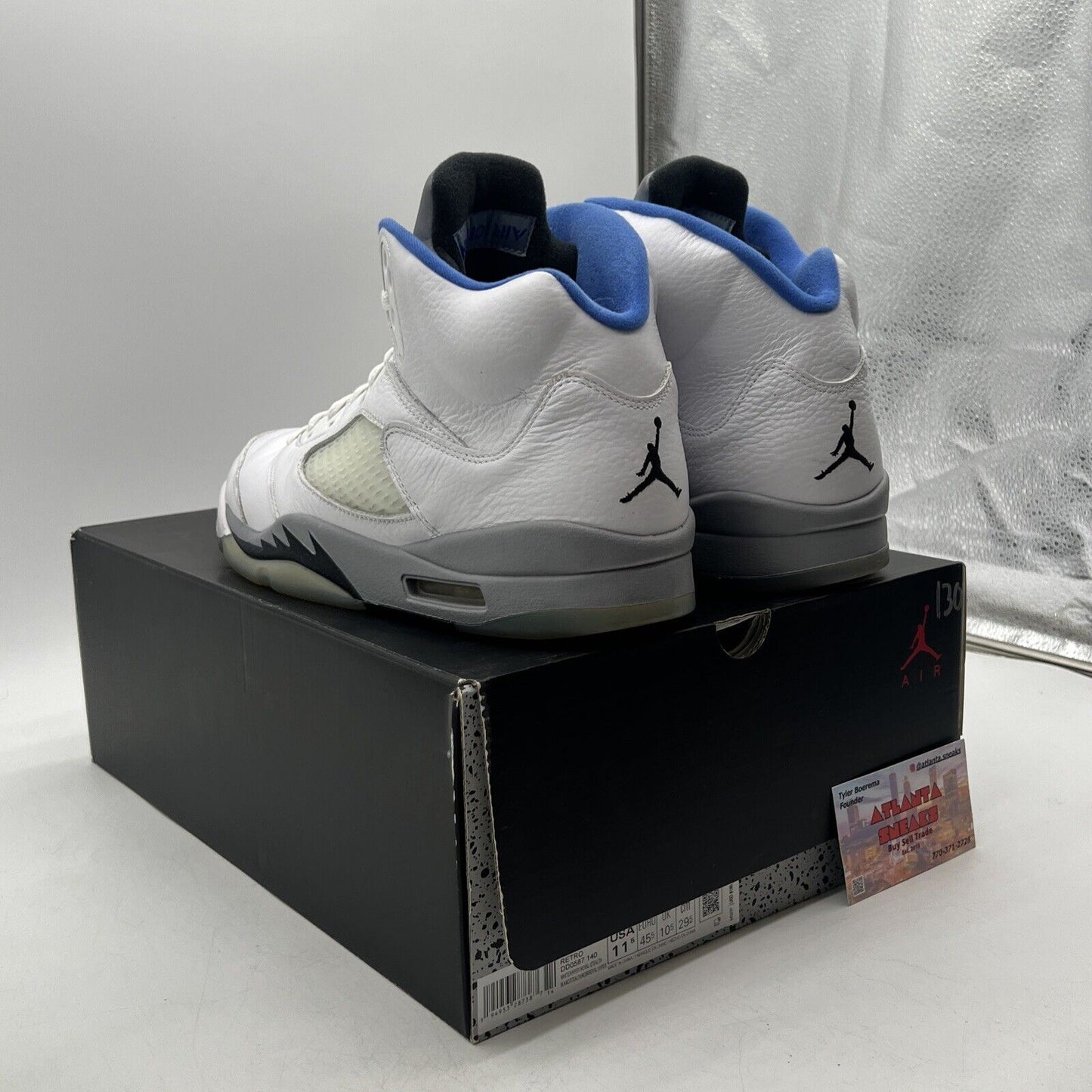 Size 11.5 - Air Jordan 5 Retro Stealth 2.0 White Grey Blue Leather (DD0587-140)