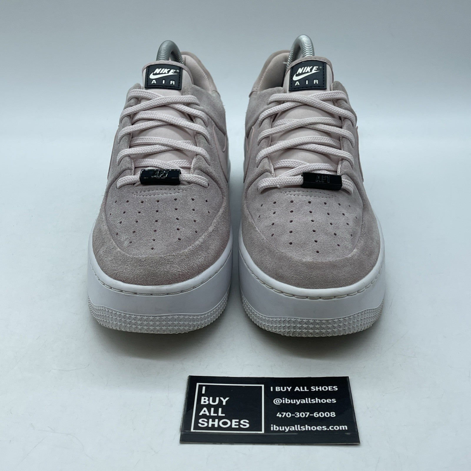 Size 9W - Nike Air Force 1 Sage Low Barely Rose Pink Black Suede (AR5339-604)