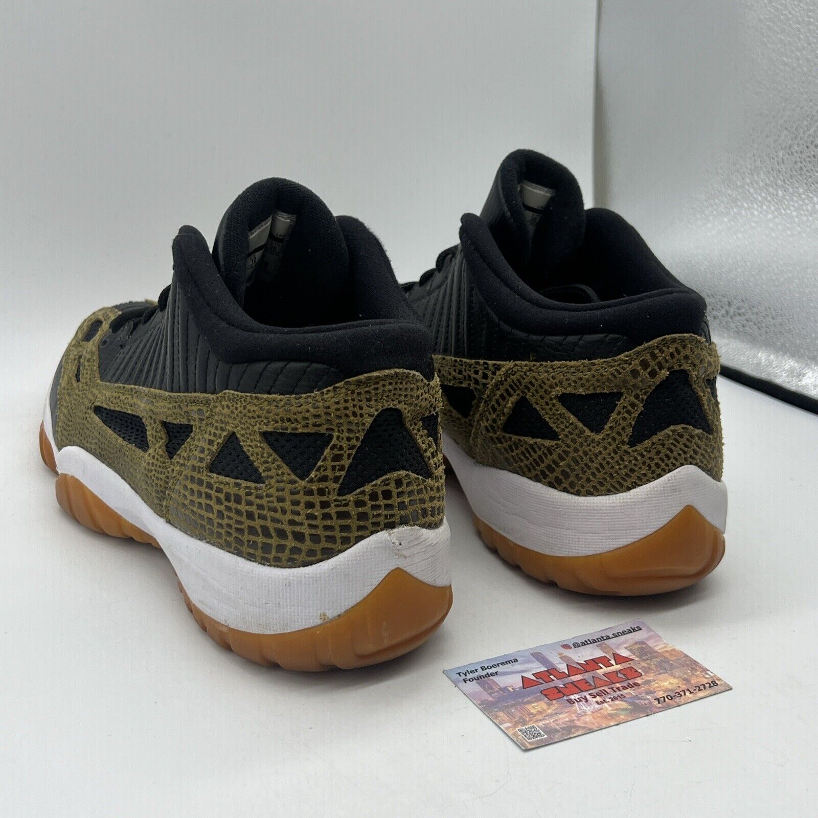 Size 12 - Air Jordan 11 IE Croc Black White Green Gum Leather Used (306008-013)