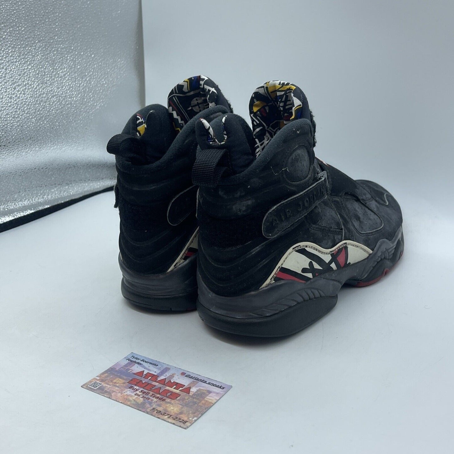 Size 10 - Air Jordan 8 Retro 2013 Playoff Black Suede White Red (305381-061)