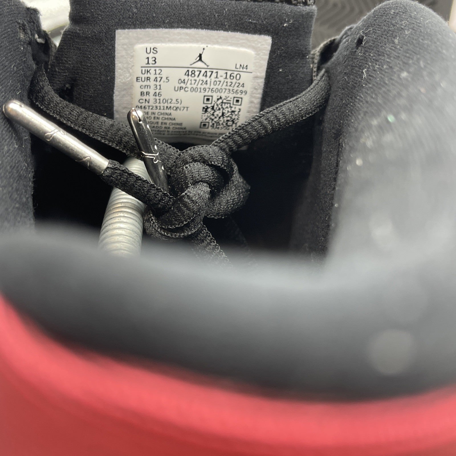 Size 13 - Air Jordan 14 Retro 2024 Black Toe White Suede Leather (487471-160)