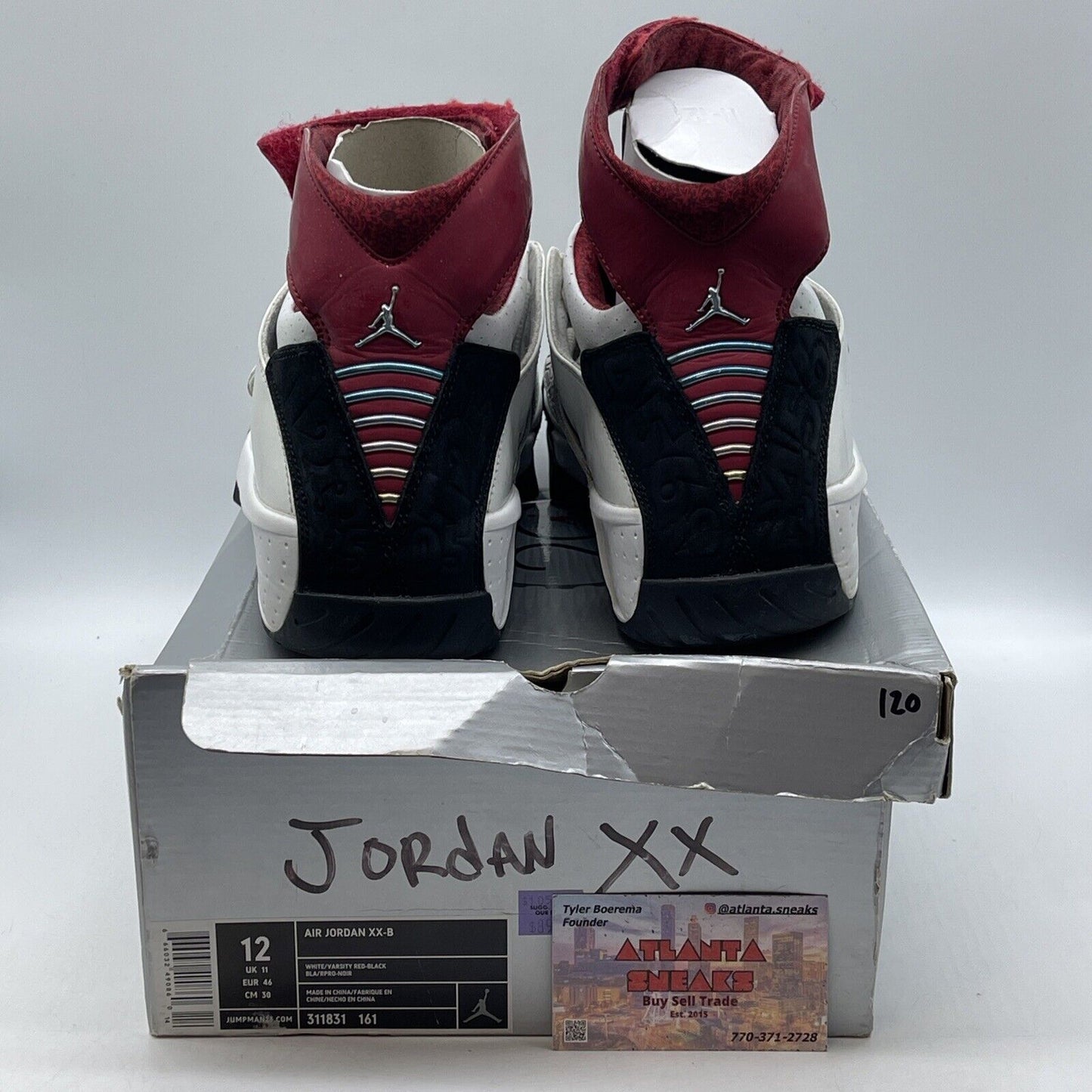 Size 12 - Air Jordan 20 OG B-Grade White Varsity Red White Leather (311831-161)