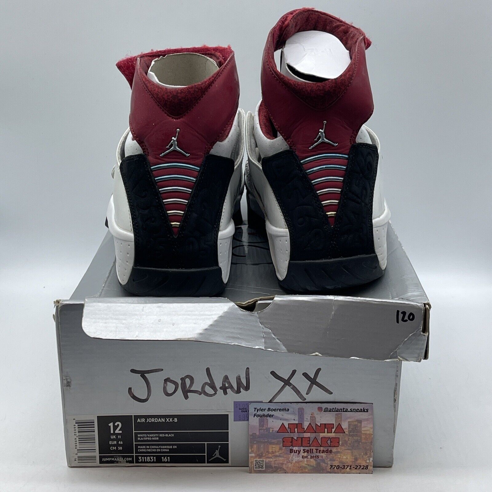 Size 12 - Air Jordan 20 OG B-Grade White Varsity Red White Leather (311831-161)
