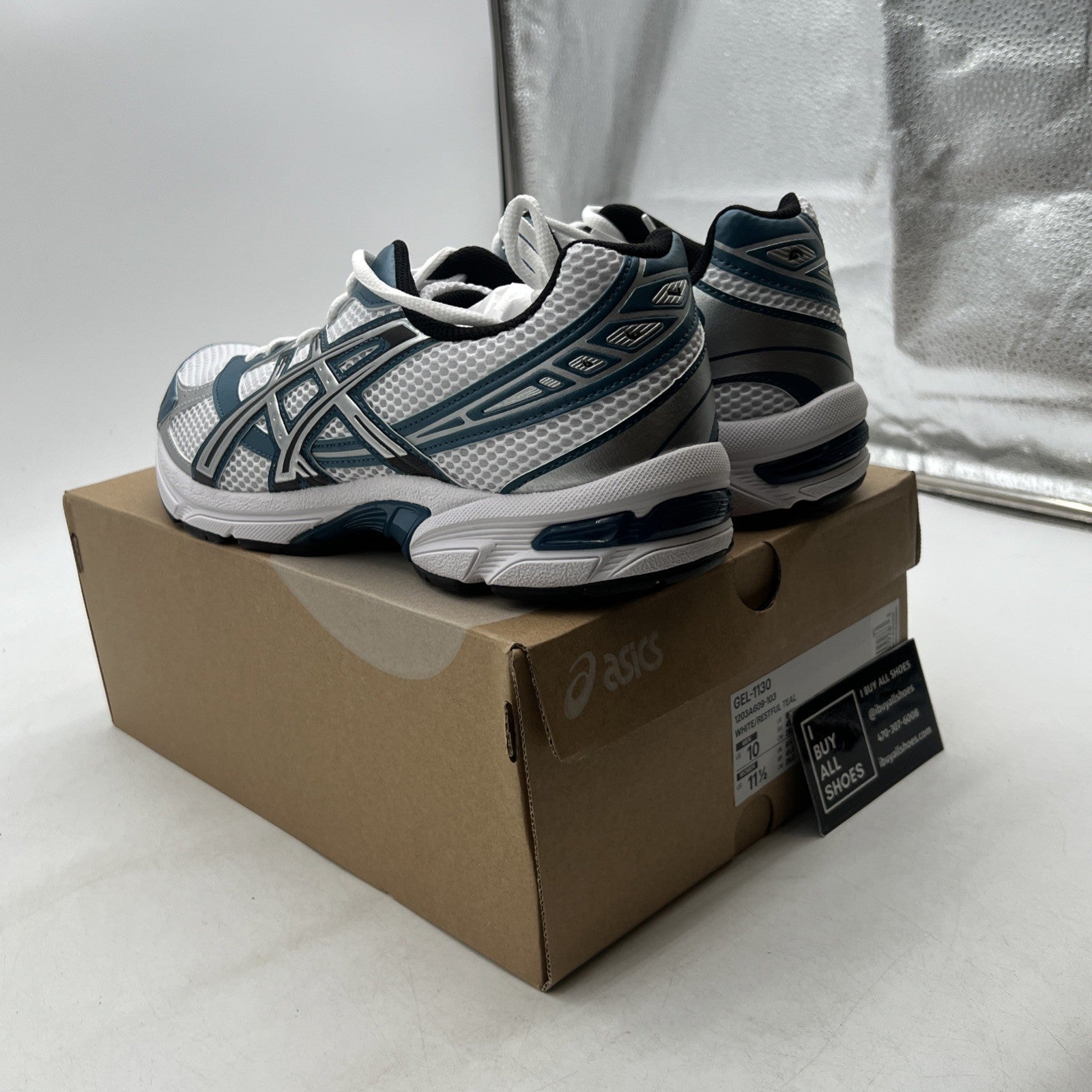 Size 10 - ASICS Gel 1130 White Restful Teal (1203A609-103)