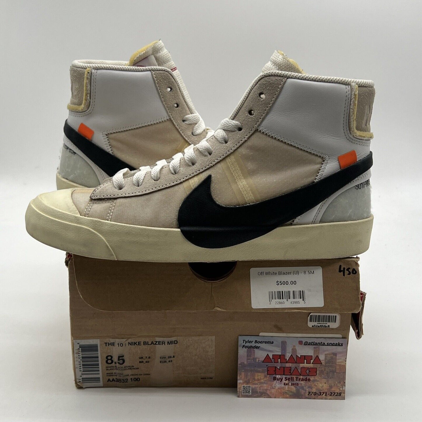 Size 8.5 - Nike Off-White x Blazer Mid The Ten (AA3832-100)