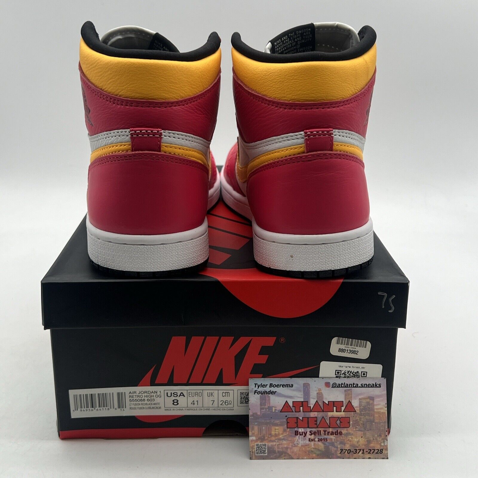 Size 8 - Air Jordan 1 Retro High OG Light Fusion Red 2021 (555088-603)