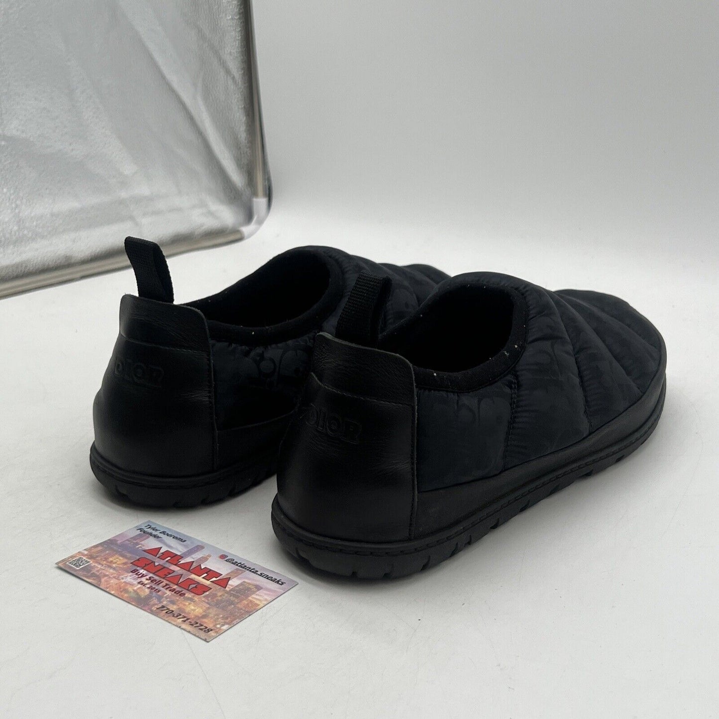 Size 9 - Dior Snow Slipper Black Oblique Technical Fabric (3SA089ZHN)