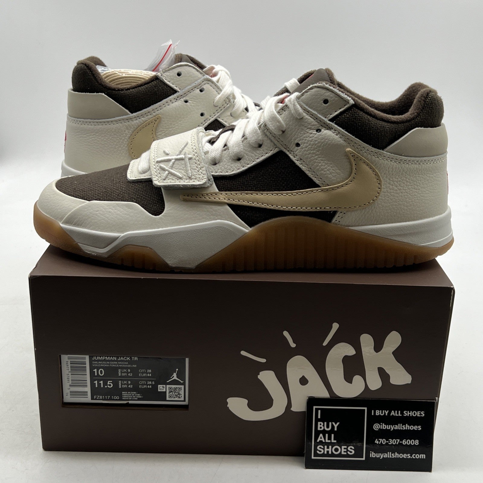 Size 10 - Travis Scott x Jordan Jumpman Jack TR Sail (FZ8117-100)