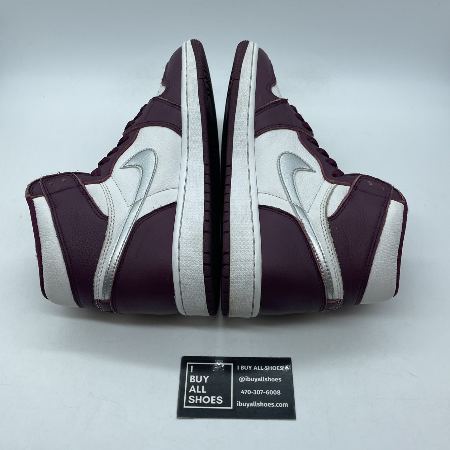 Size 9 - Jordan 1 Retro High OG Bordeaux White Silver Leather (555088-611)