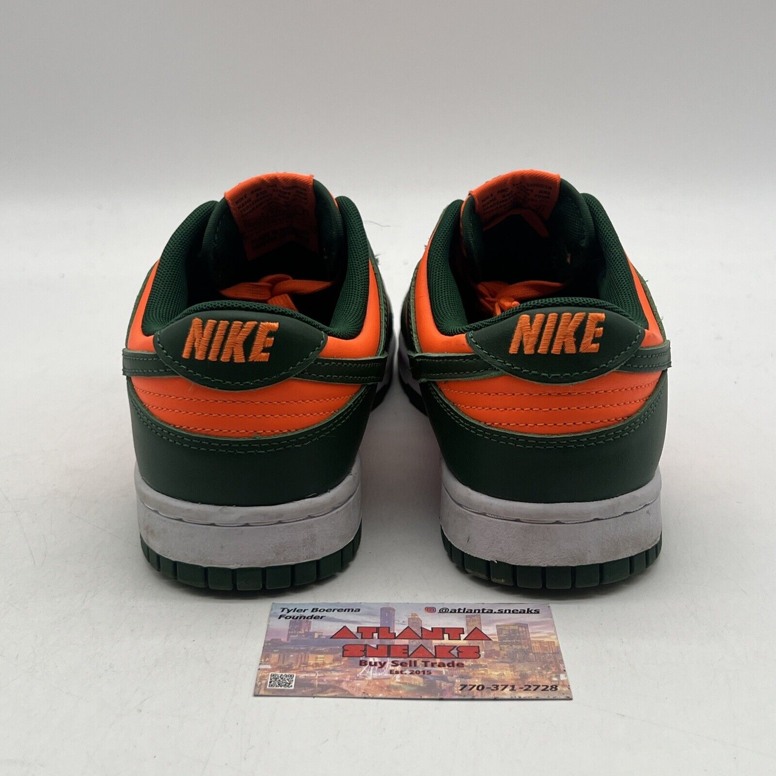 Size 8 - Nike Dunk Low Miami Hurricanes White Green Orange (DD1391-300)