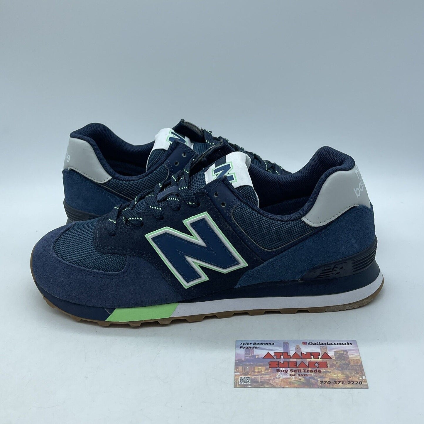 Size 9.5 - New Balance 574 Natural Indigo BB blue Grey Suede (ML574PU2)