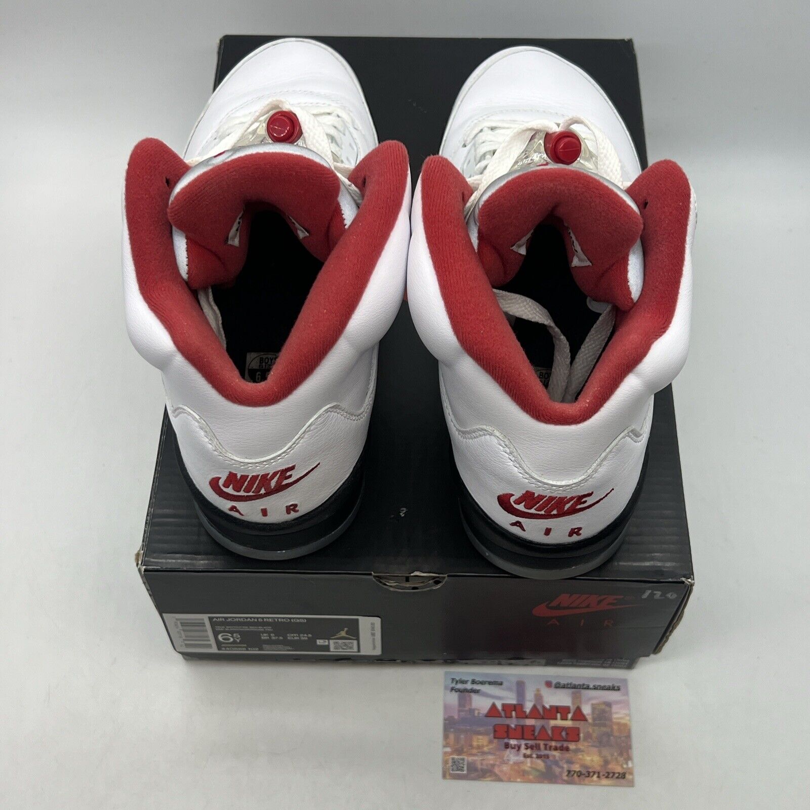 Air Jordan 5 Retro Fire Red Silver Tongue 2020 (GS) White Black (440888-102)