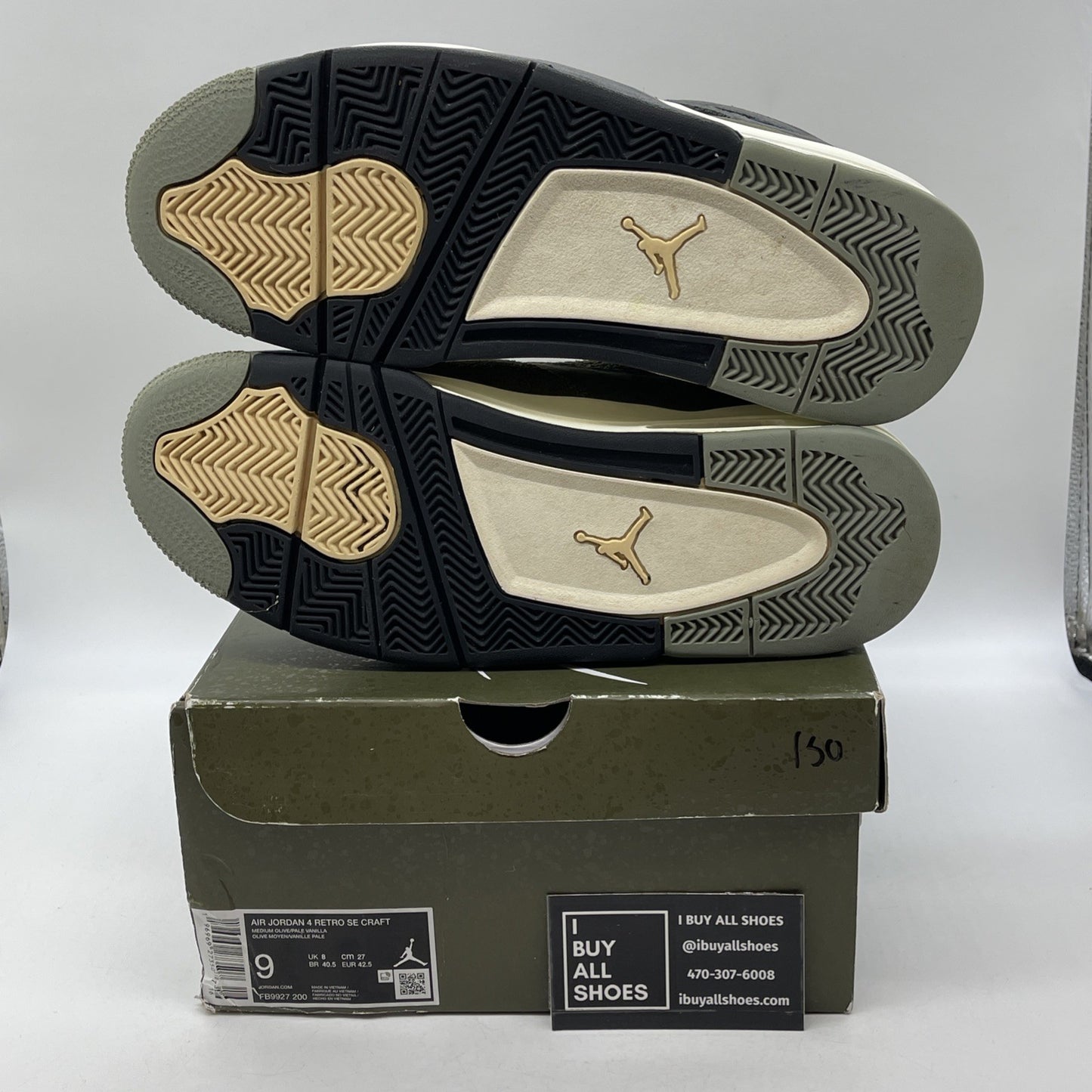 Size 9 - Jordan 4 SE Retro Low Craft Olive Green Black Suede (FB9927-200)