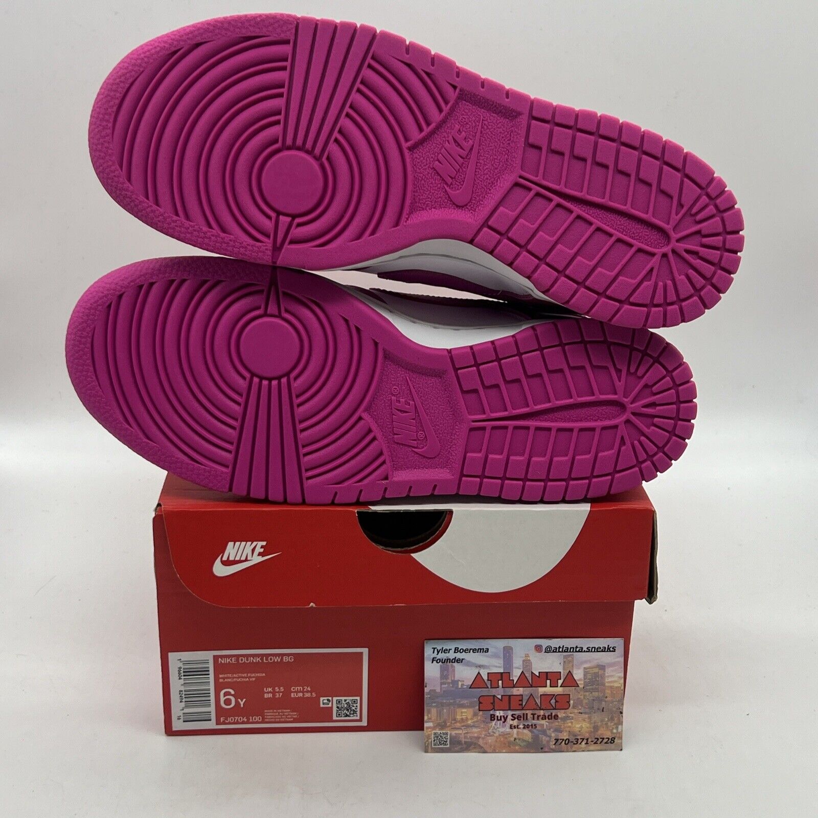 DS NikeDunk Low BG Active Fuschia GS 6Y (FJ0704 100) Brand New Og All