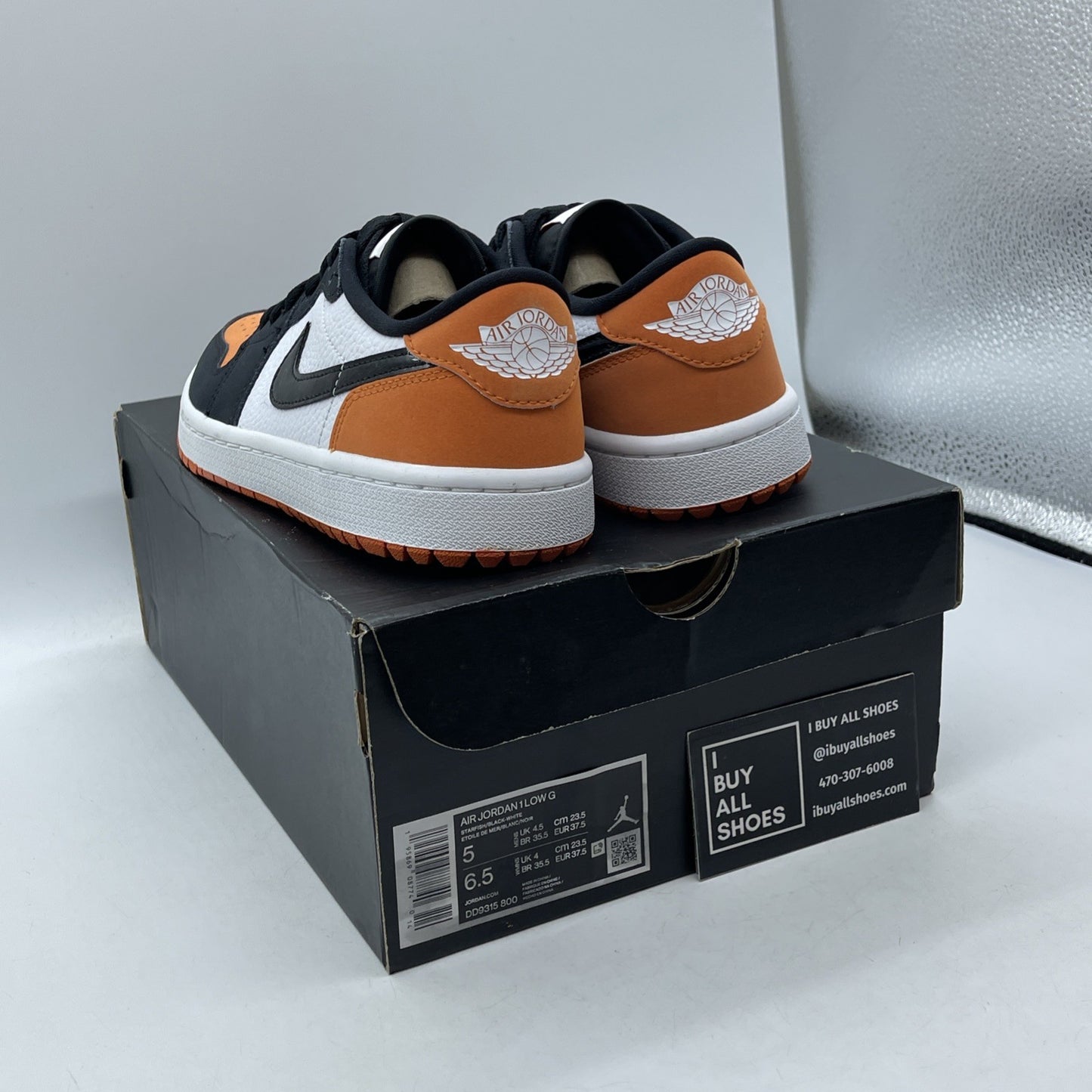 Size 5 - Jordan 1 Low Golf Shattered Backboard 2022 Suede Leather (DD9315-800)
