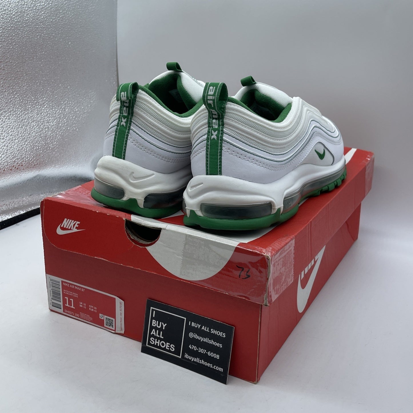 Size 11 - Nike Air Max 97 Pine Green White Suede Leather (DH0271-100)