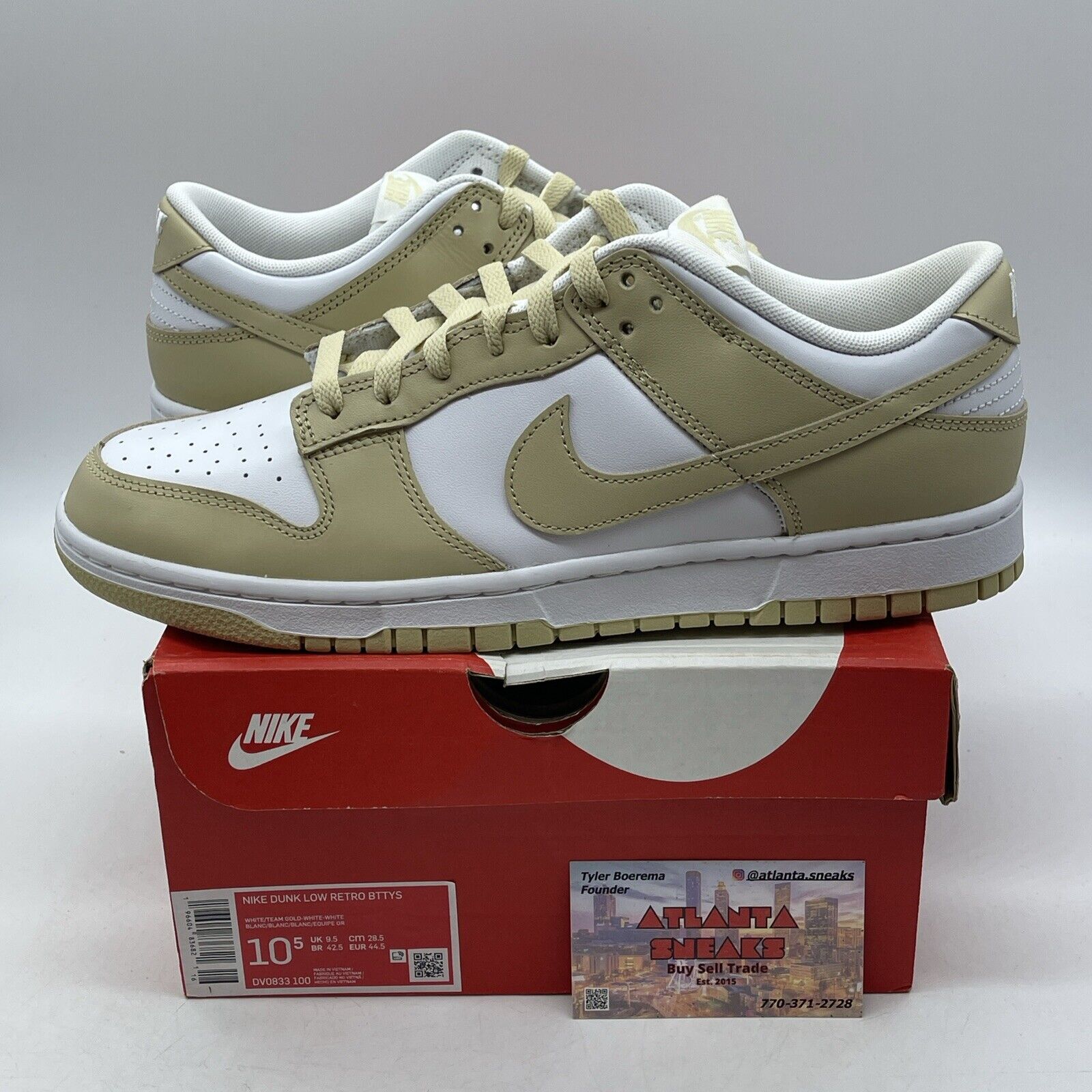 Size 10.5 - Nike Dunk Low Team Gold White Leather (DV0833-100)