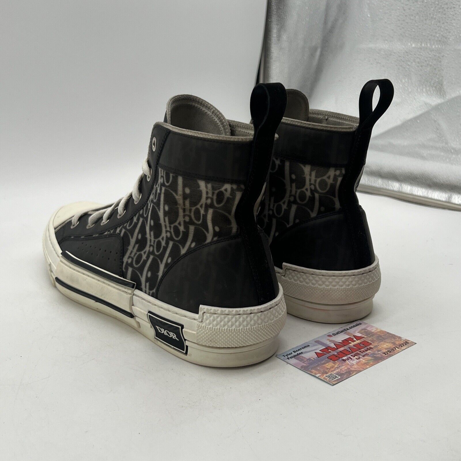 Size 10.5 - Dior B23 High Dior Oblique - Black White