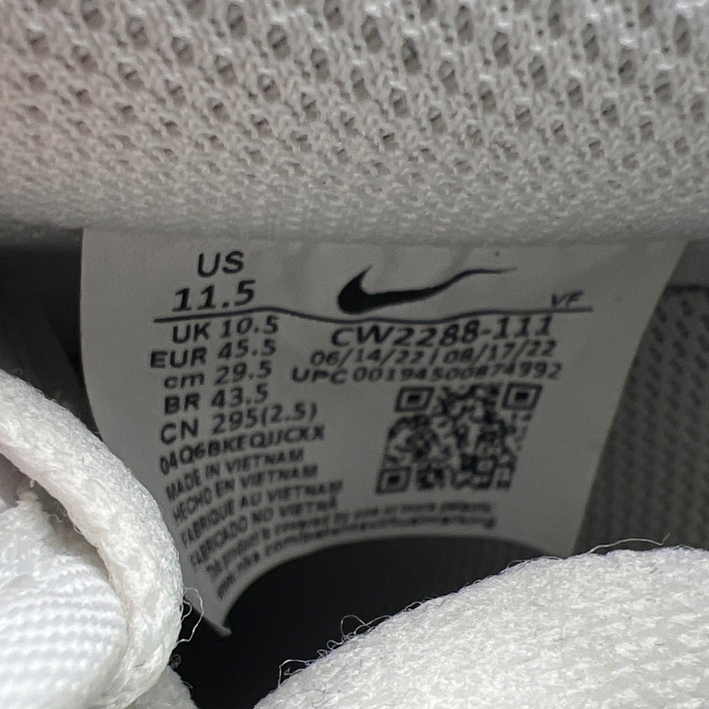Size 11.5 - Nike Air Force 1 '07 Low Triple White (CW2288-111)