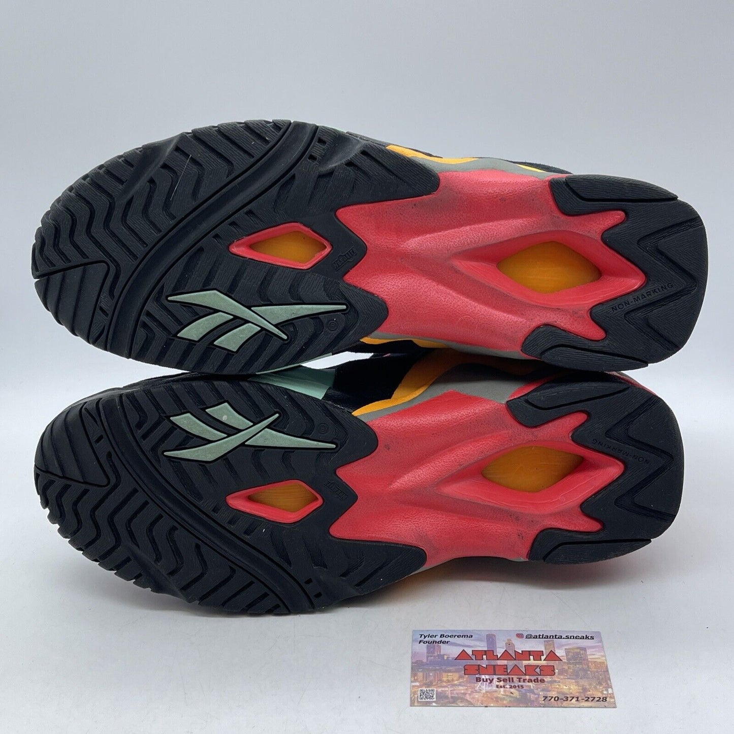 Size 13 - Reebok Kamikaze 2 1996 All Star Black Pink Yellow Blue Suede (H01316)
