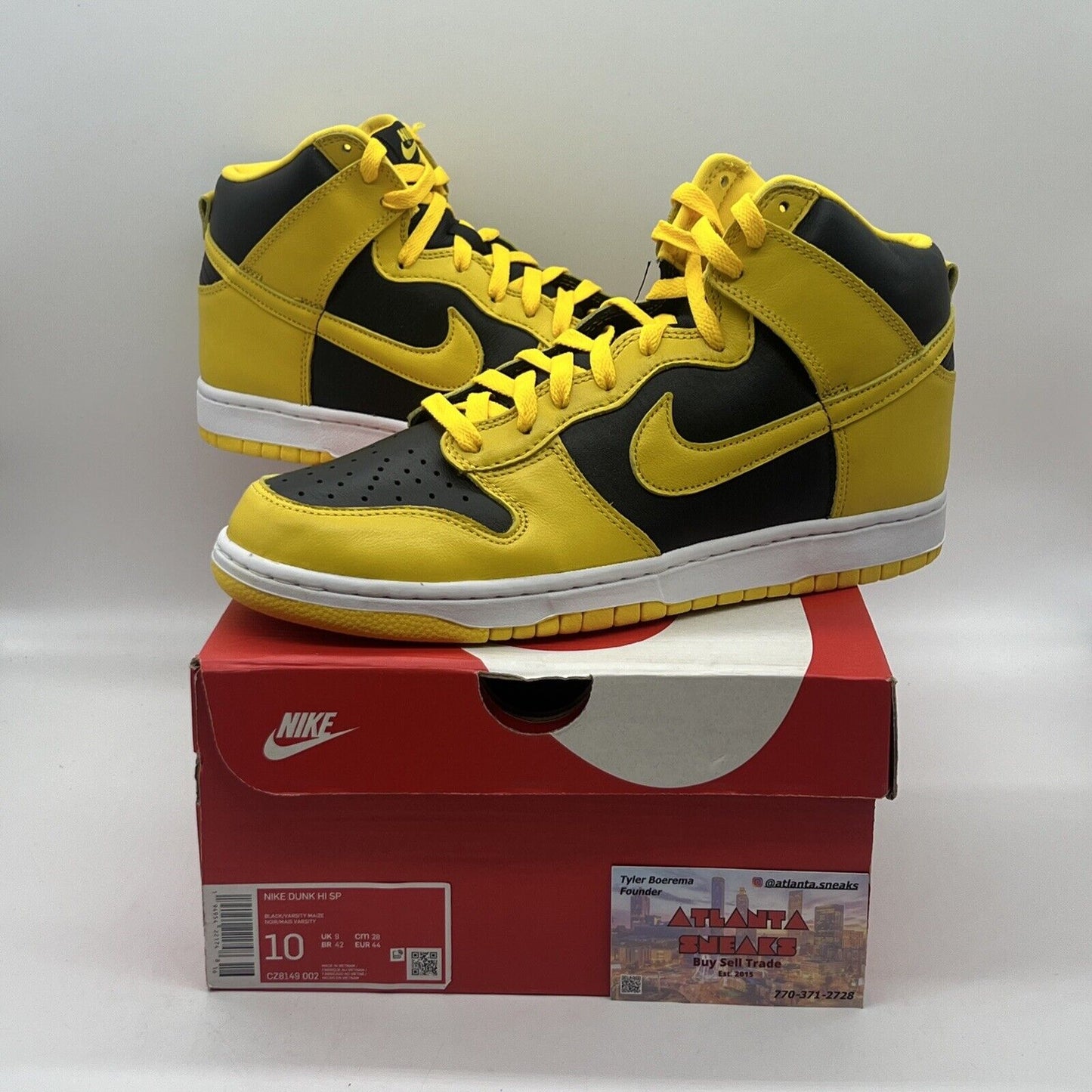 Size 10 - Nike Dunk High SP Lowa 2020 Brand New Og All Black Yellow