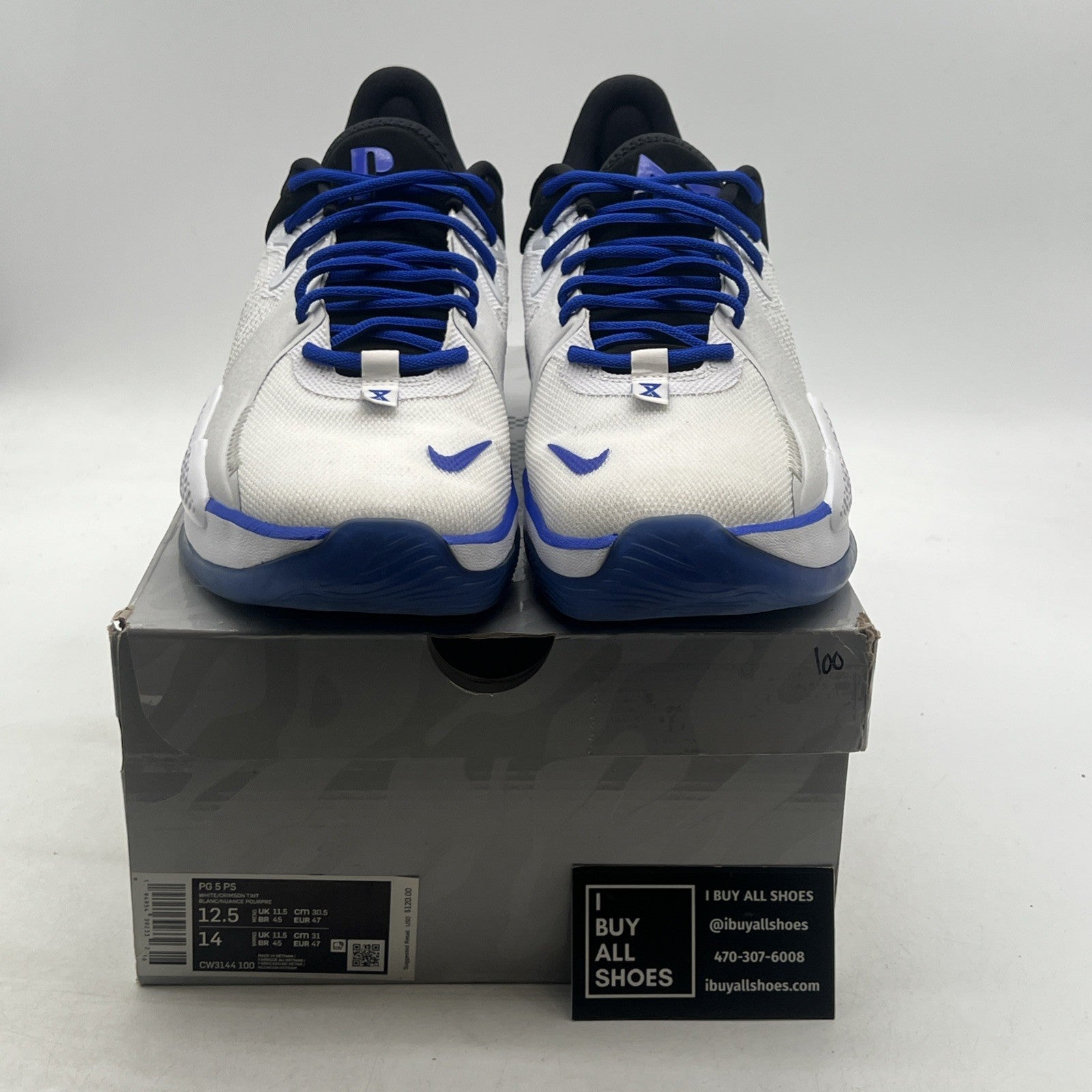 Size 12.5 - PlayStation x Nike PG 5 White (CW3144-100)
