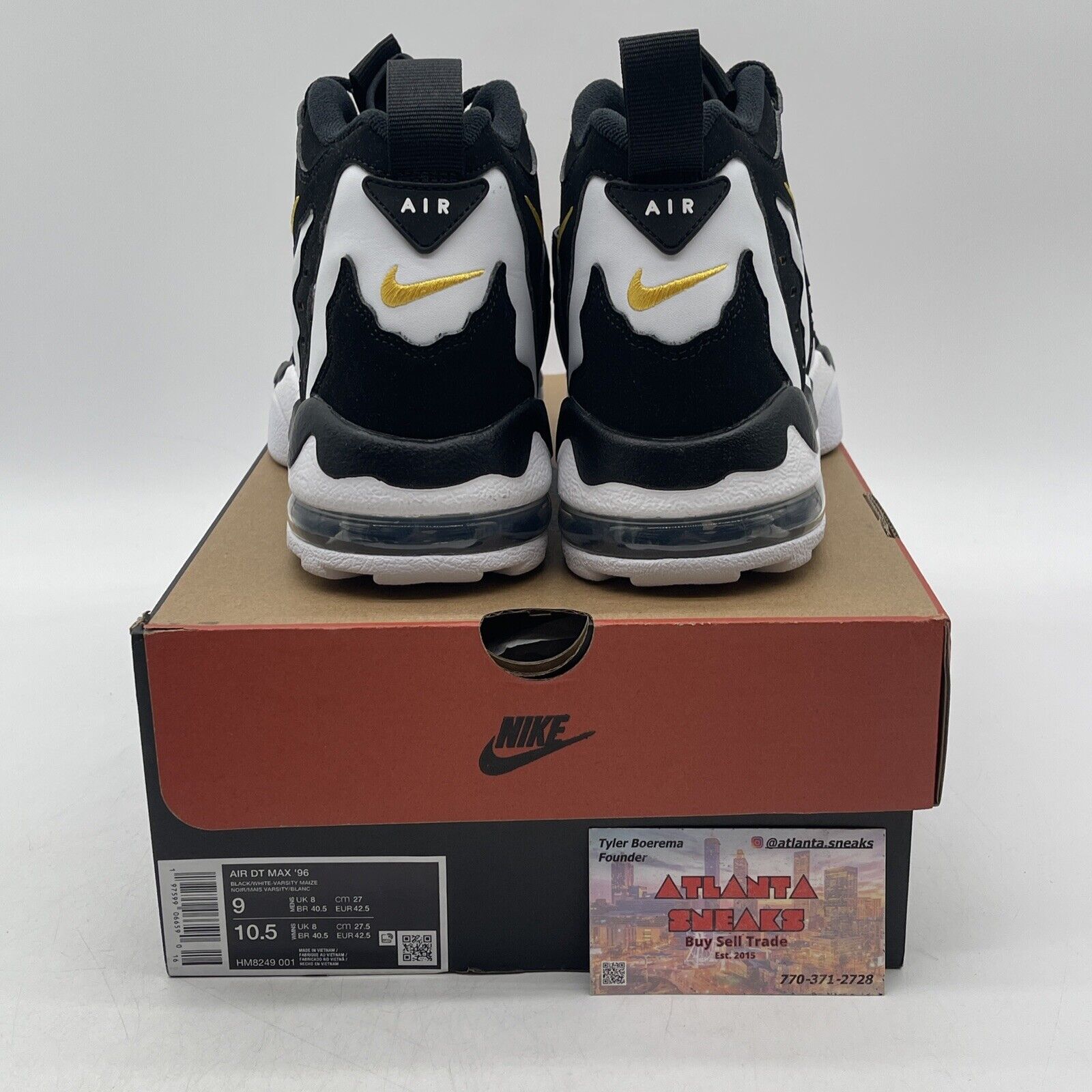 Size 9 -  Air Dt Max ‘96 Black White 2024 Yellow Suede Leather  (HM8249-001)